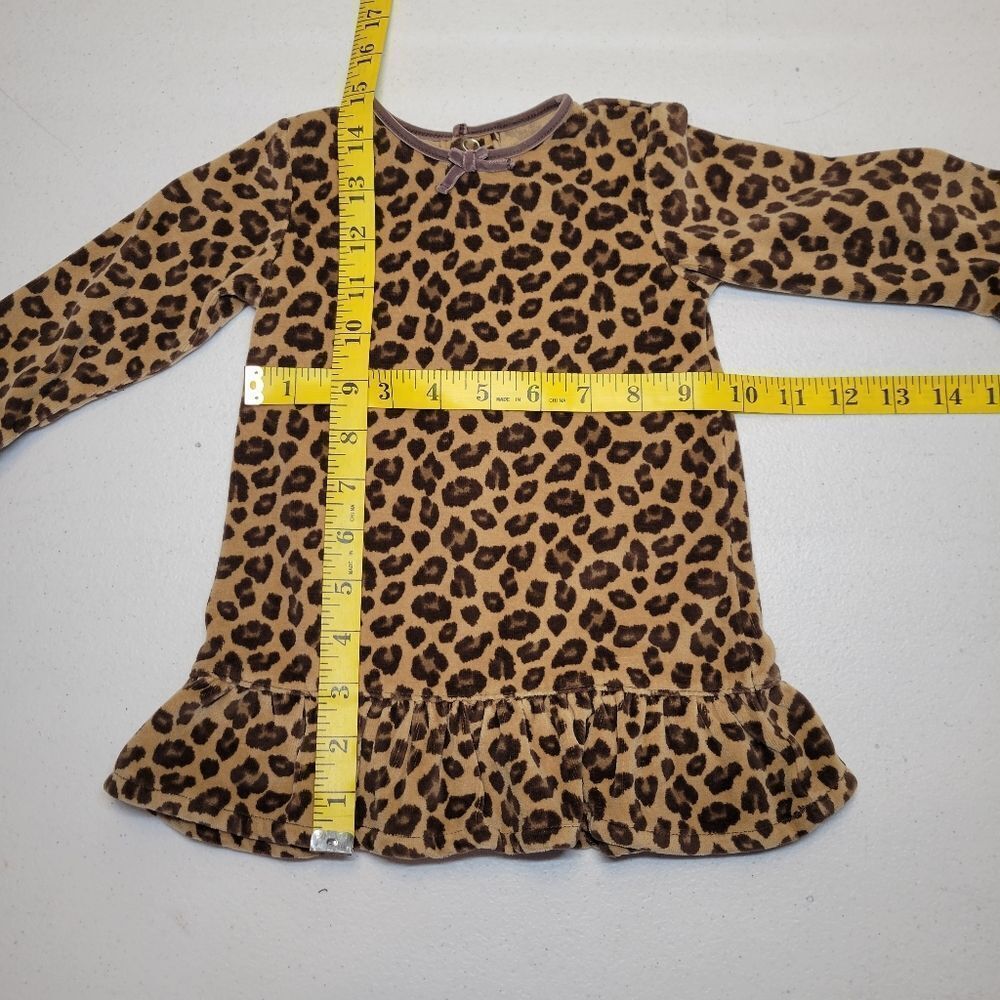 Gap Y2K Leopard Print Ruffle Hem Velour Dress Girls Infant Baby Size 3 to 6 mo - Picture 10 of 12